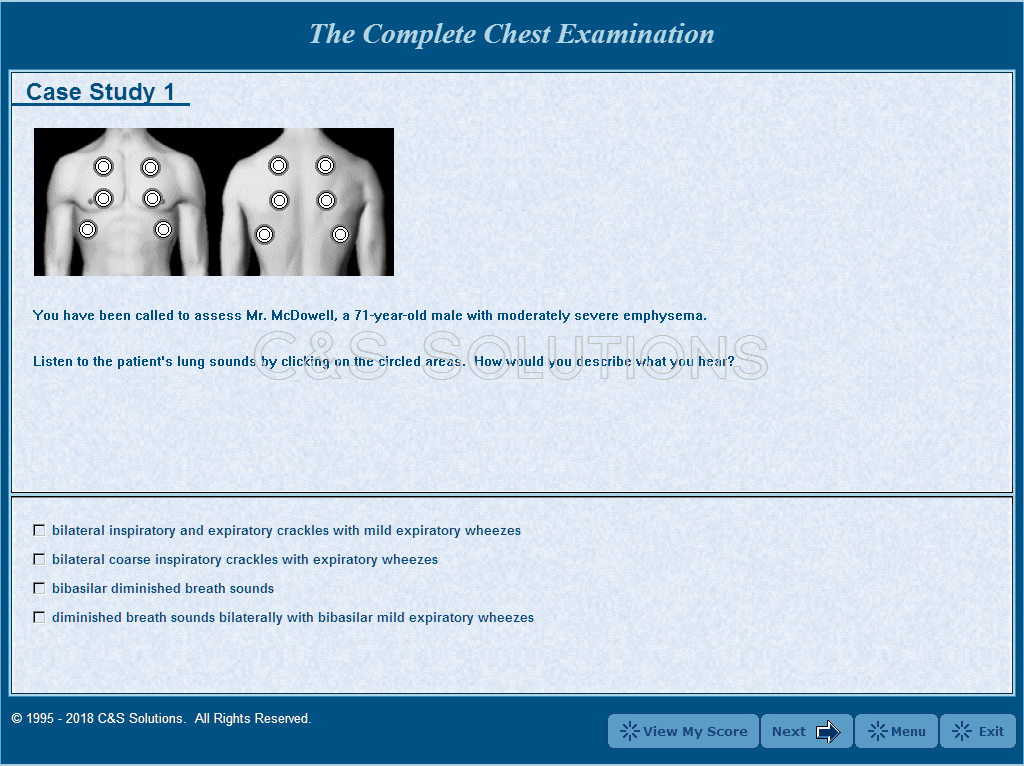 The Complete Chest Examination Chest Examination Case Study