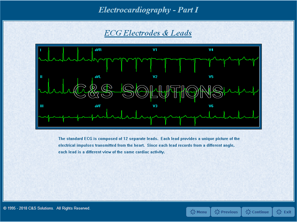 Electrocardiography Part I: Cardiac Electrophysiology & The Electrocardiogram ECG Electrodes and Leads