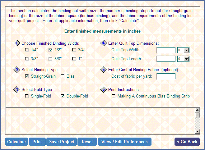 Quilters Math Calculator