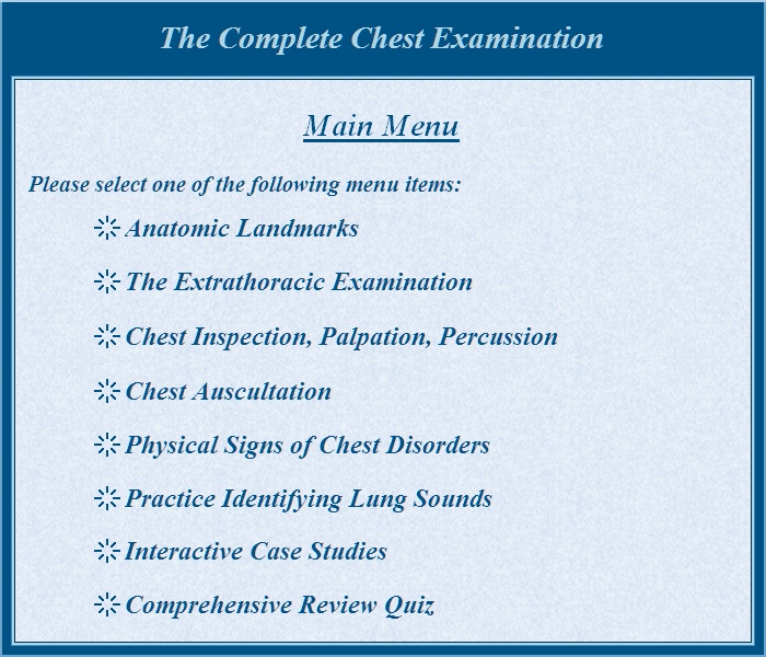 Medical Software - The Complete Chest Examination
